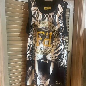 Art Class Black and Gold Tiger Print Tank